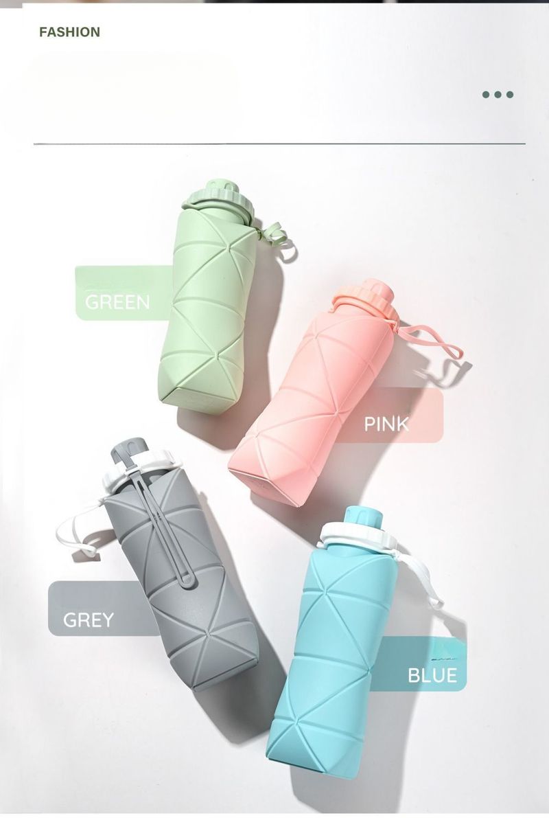 Silicone Bottle Foldable Large Capacity High Temperature Resistant Outdoor Travel Folding Portable Compression Water Cup_voghion.com
