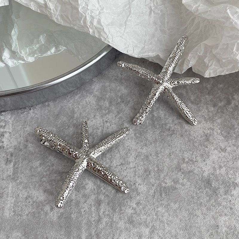 Silberner Seestern-Mädchen-Pony, Entenschnabel süß, cool, würzig, seitlicher Splitterclip, Stirnband, Haarschmuck_voghion.com