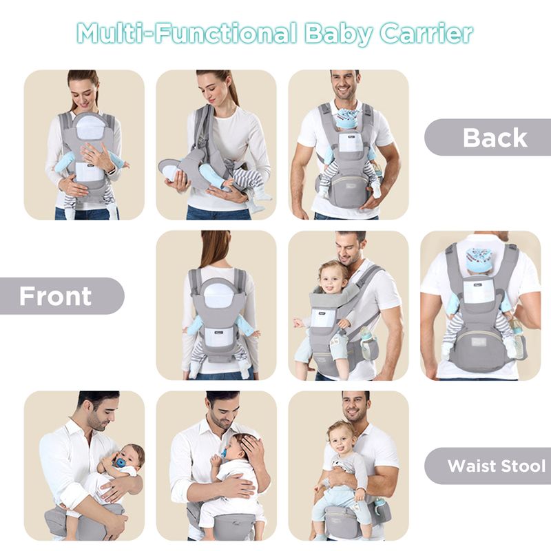 Baby Carrier Ergonomesch Puppelcher Multifunktionnelle Taille Hocker Neigebueren fir Puppelcher Multi-Benotze Virun an No Känguru Sak Accessoiren_voghion.com