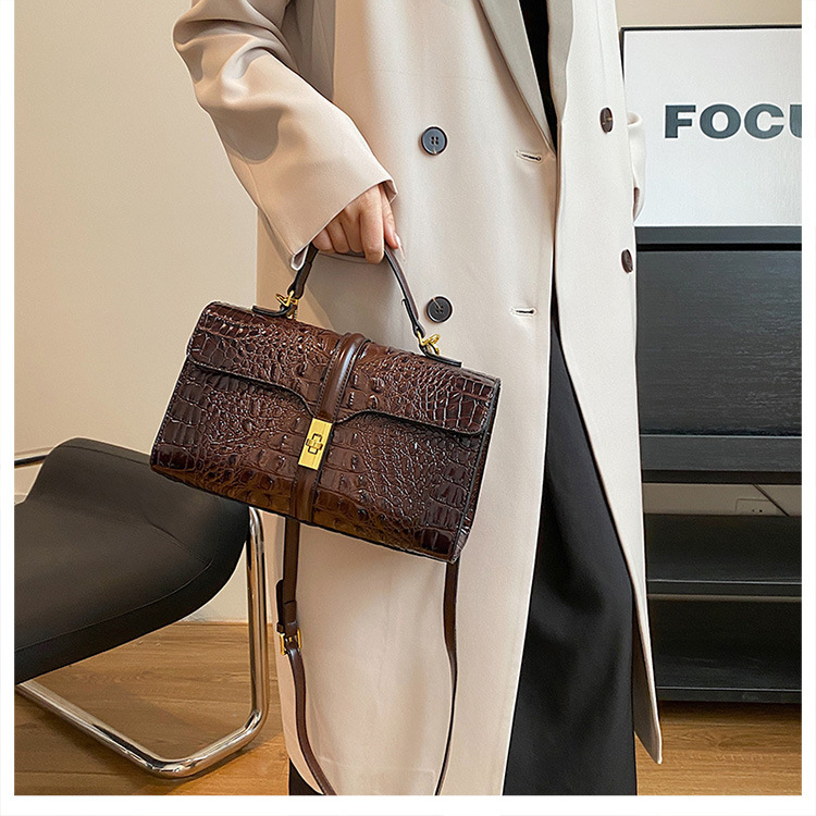 Borse Borse da donna Nuovo modello coccodrillo Borsa di grande capacità Borsa a tracolla versatile alla moda Borsa a tracolla per mamma da donna_voghion.com