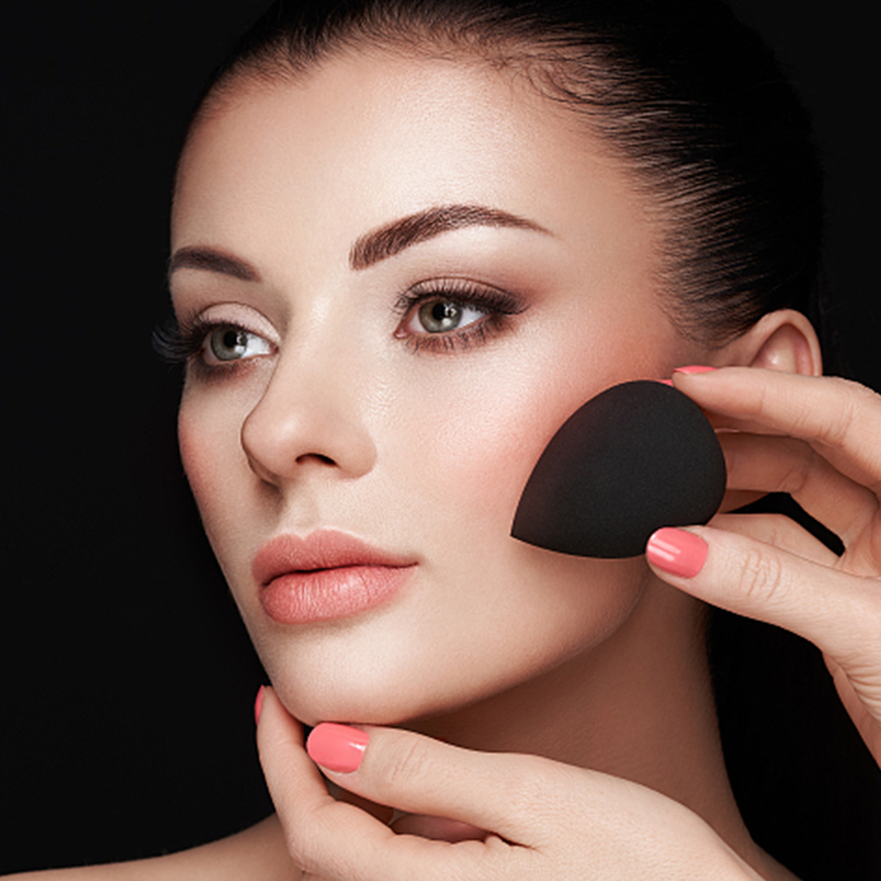 Makiažas 1/3 vnt Black Sponge Beauty Egg Kosmetikos Puff Foundation Cream Kempinėlės Pudra Moterų Make Up Access s s_voghion.com