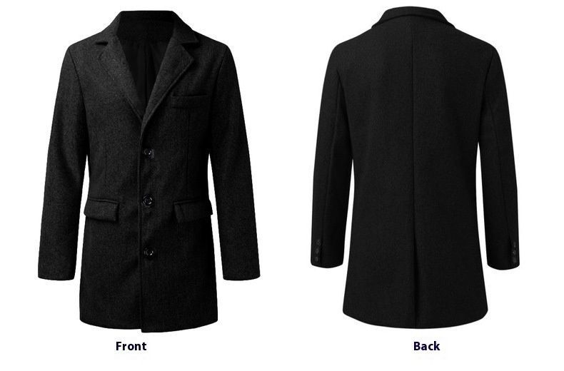 Upgrade hochwertige britische Herren mittellangen bis langen Mantel für Herbst und Winter Wollanzug Jacke_voghion.com