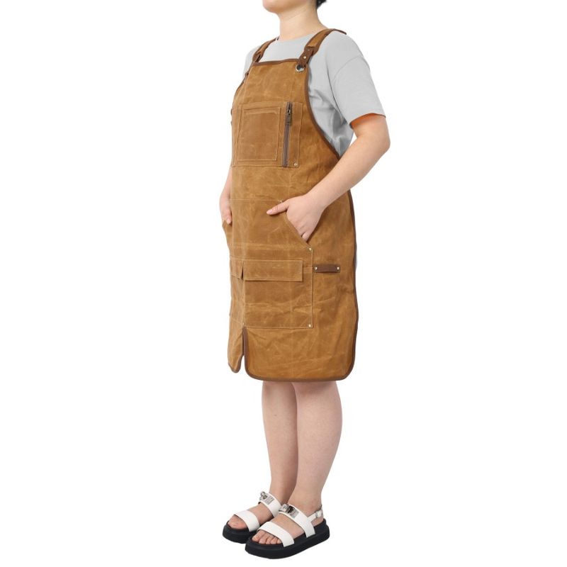 Long Heavy Duty Waxed Canvas Tool Apron Carpenter Aprons Woodworking Aprons Carpenters WaterResistant 18 Oz Fully Adjustable To_voghion.com