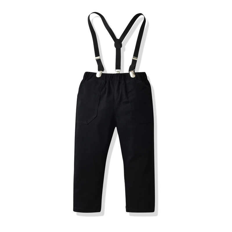 Pojkar Långärmad vit skjorta Hängslen Gentleman Suit Baby Boy Gentleman Outfitting Festival_voghion.com