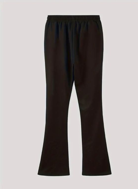 Pantaloni a zampa elasticizzati alla moda da uomo per donna - Vita alta con lacci elastici, comodi e versatili pantaloni casual (nero/rosso/arancione/grigio chiaro)_voghion.com