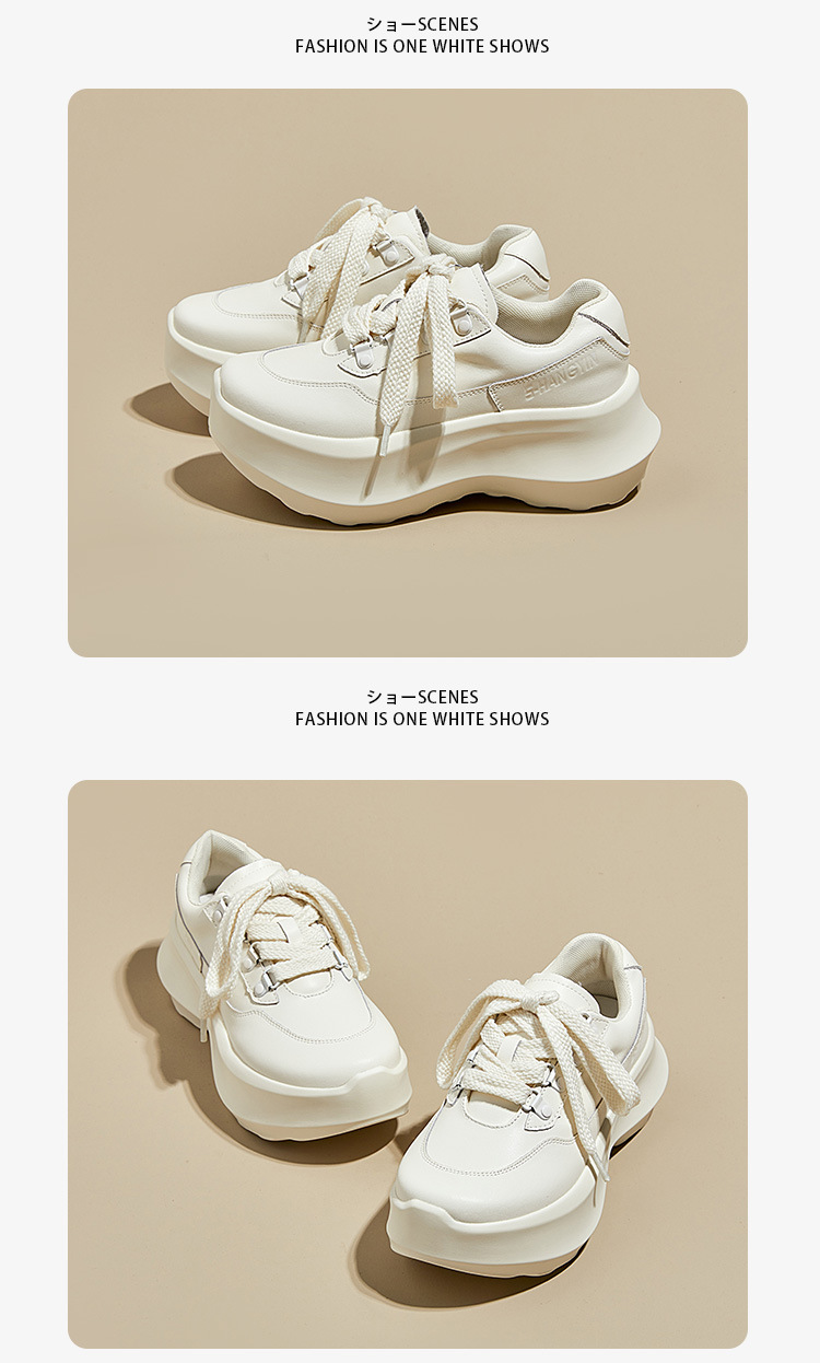 Lisa's Same Old Dad-suela gruesa de piel de vaca para mujer, suela de esponja deportiva, altura pequeña, sho, ligero e informal_voghion.com