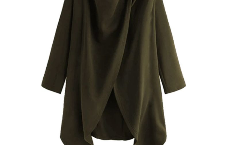 Pulse Foreign Trade Europe et Amérique Vente flash Cape Street Col montant Couleur unie Manches longues Coupe asymétrique Mode Homme_voghion.com