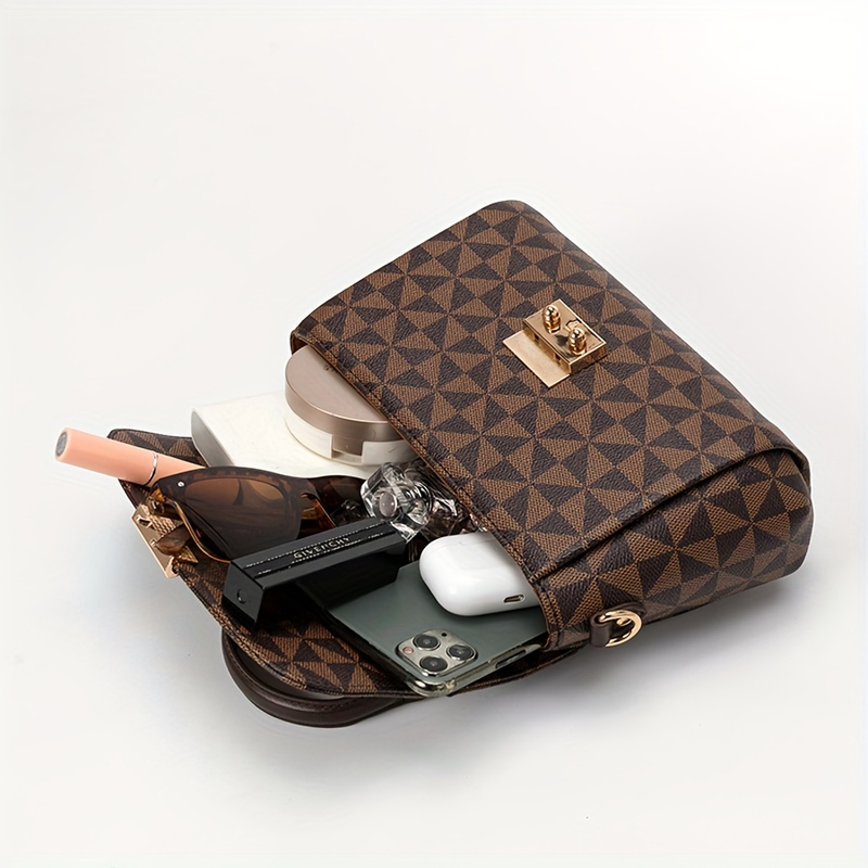 Borsa a tracolla mini geometrica vintage, borsa a mano quadrata testurizzata con manico superiore per donna, borsa da pendolare alla moda_voghion.com