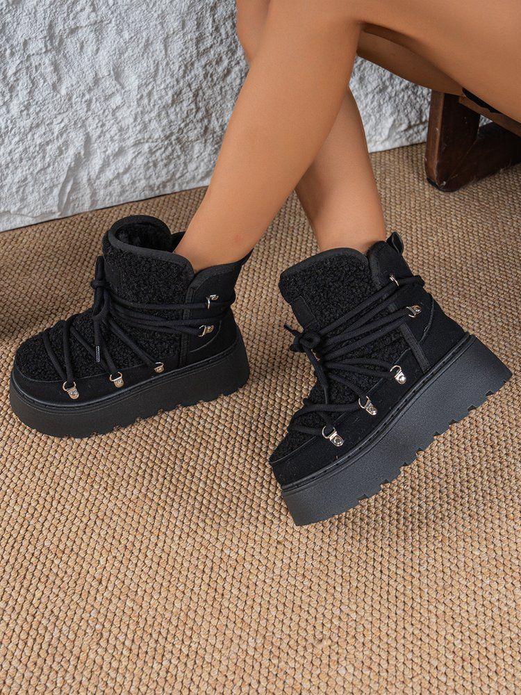 Scarpe da donna di grandi dimensioni, stivali da neve da donna, 2025, nuove scarpe invernali con suola spessa, calde e comode, in velluto spesso e cotone caldo._voghion.com