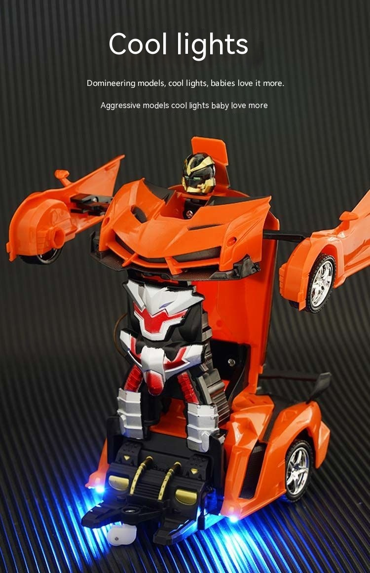 Remote One Click Deformation Car, Diamond Wireless Remote Control Car Robot, Charging Dynamic Boy And Children's Toys_voghion.com