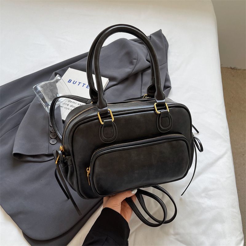 Borsa a tracolla doppia con design a nicchia singola, borsa da donna, borsa a mano piccola, tote, borsa coreana alla moda autunno inverno_voghion.com