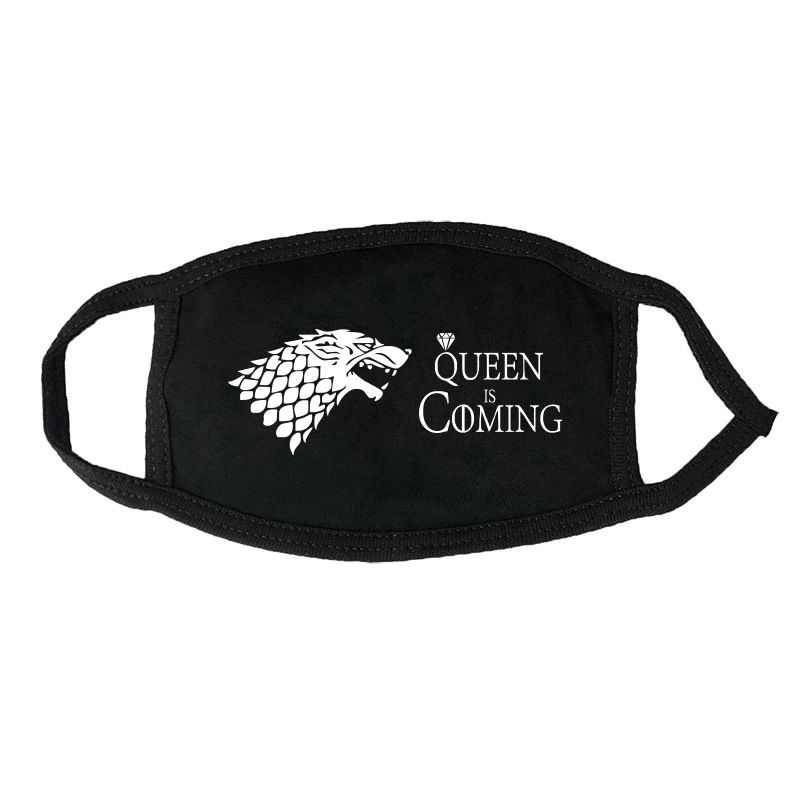 Game Mask of Power Men's Mouth Protection Fashion Print Breathable Mist Black and White Washable_voghion.com