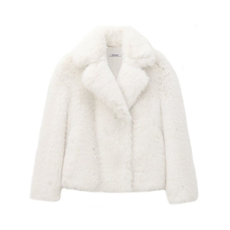 Cappotto in pelliccia sintetica di lusso per donna - Giacca invernale calda e alla moda oversize con collo a scialle, capospalla in peluche morbido ed ecologico_voghion.com