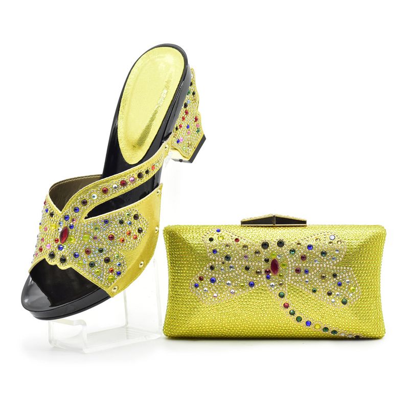Dragonfly Party shoe bag set Dance Party slide Mop with rhinrhino clutch high heels flip-flops_voghion.com
