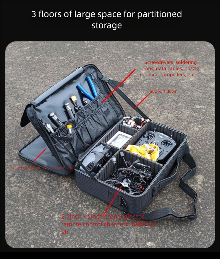 FPV Drone Model Storage Bag Oxford Waterproof Large Capacity Portable Easy-to-Carry Accessories Toolbox_voghion.com
