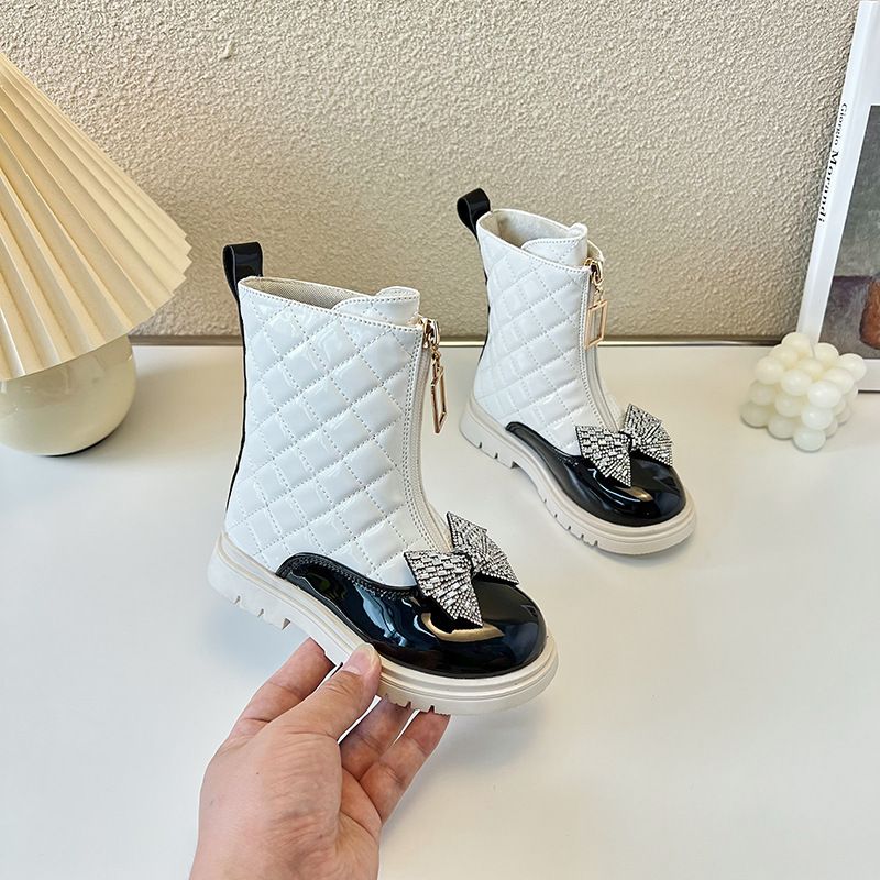 Martin 2025 Automne Hiver Nouvelle Mode Enfants Simple Petites Filles Style Britannique Princesse Bottes Courtes_voghion.com