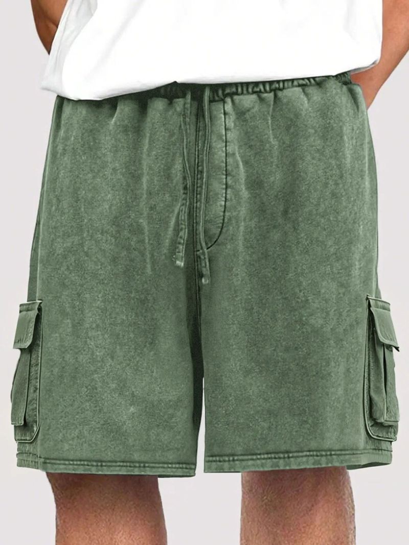 Stylische Cargo-Shorts für Herren mit Kordelzug und mehreren Taschen – dehnbare Freizeitshorts aus Baumwollmischung für den Sommer_voghion.com