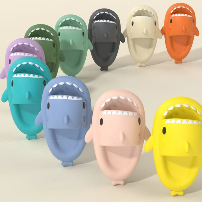Shark Slides Γυναικείες σαγιονάρες Σπίτι Ζευγάρι Παιδικό Μπάνιο Flat παπούτσια Υπαίθρια παραλία Αστεία σανδάλια Ανδρικές παντόφλες_voghion.com