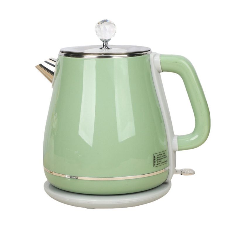 1.8L Stainless Steel Electric Kettle - Fast Boiling, Auto Shut-Off, Double-Wall Insulation, Retro Design For Home & Office (220V-240V EU Plug)_voghion.com