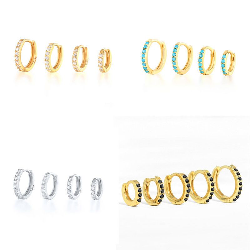 Orecchini a bottone con zirconi di alta qualità, versatili, alla moda, per pendolari, tutti i giorni, personalizzati, alla moda_voghion.com