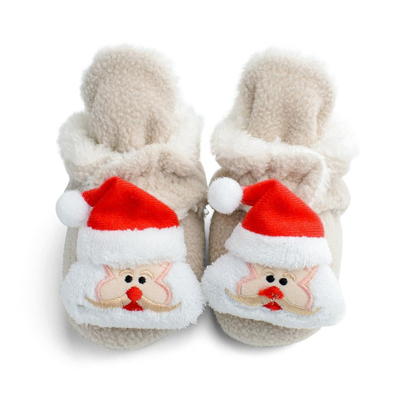 Winter Christmas cotton boots with plush and thickened baby shoes, soft soled walking shoes for 0-1 year old M030_voghion.com