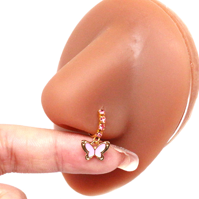 Testa Naso Stud Farfalla Cinque Stelle USD Corona Naso Stud Ornamento Naso Anello Naso Umano Pierce Ornamento_voghion.com