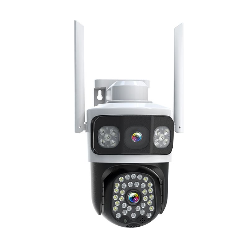 Telecamera wireless con doppio schermo e obiettivo, telecomando mobile, 360 gradi, senza angoli morti, monitor per esterni, per la casa_voghion.com