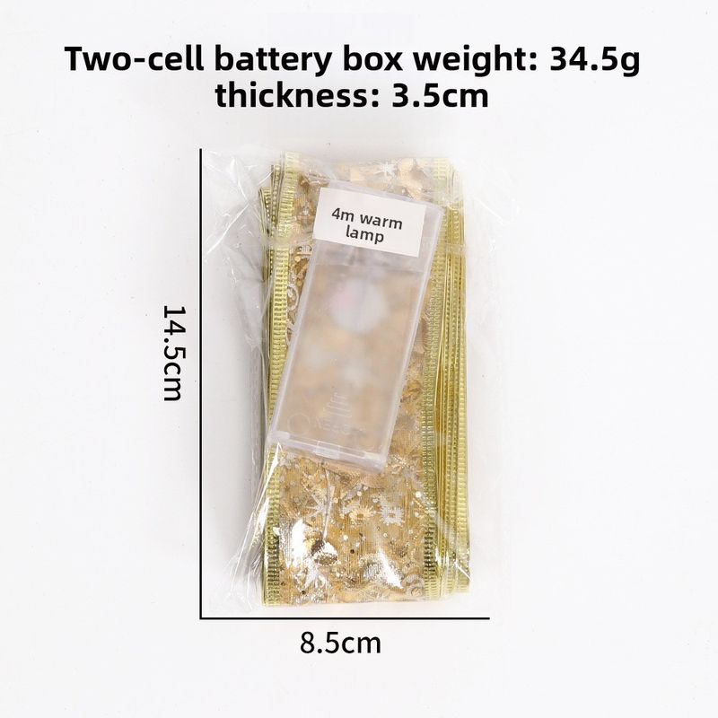 LED String Lights Supplies Christmas Tree Decoration Pendant Gift Gold Stamping Double Layer Ribbon_voghion.com