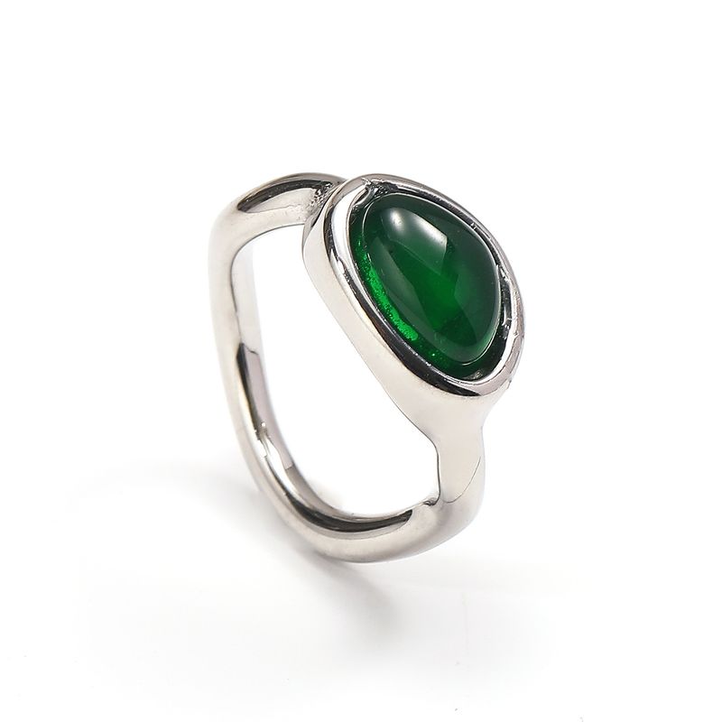 Anello portafortuna irregolare alla moda con personalità in stile INS per donna, intarsiato con zirconi, leggero, lussuoso e versatile_voghion.com