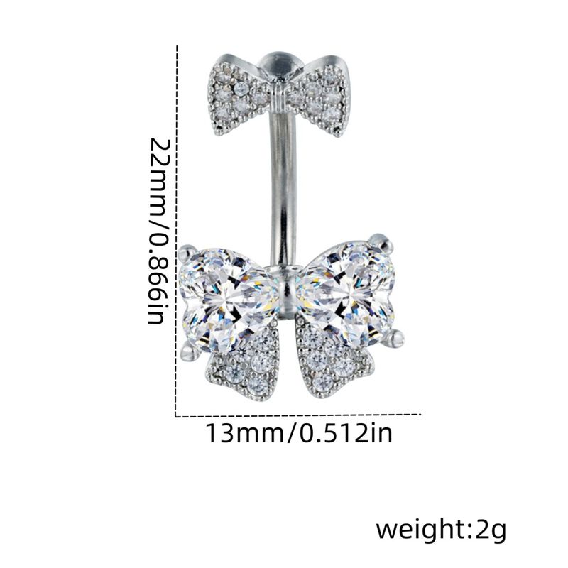 Piercing all'ombelico con fibbia a farfalla, super scintillante, con diamanti, stile piccante, stile alla moda._voghion.com