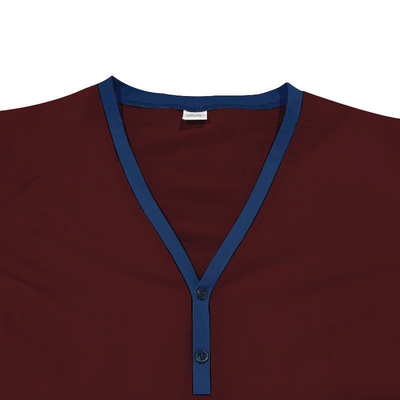 T-shirt Henley décontracté à manches courtes et col en V pour homme, haut à blocs de couleurs, été 2024_voghion.com