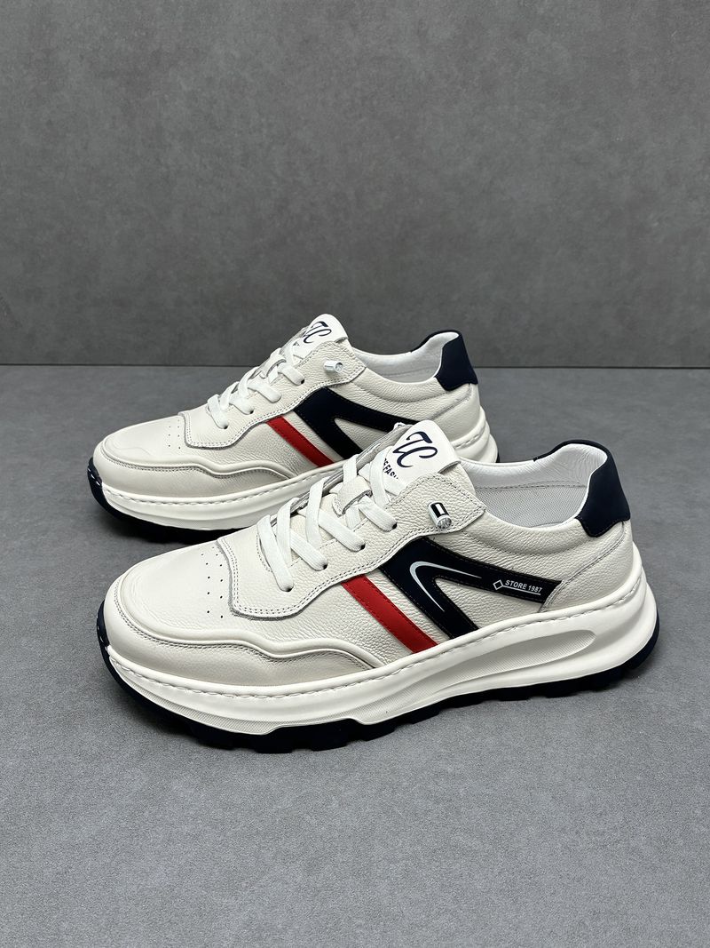 Sneakers bianche leggere, traspiranti, versatili, sportive, alla moda, da uomo, casual, in pelle, con suola spessa, Forrest Gump_voghion.com