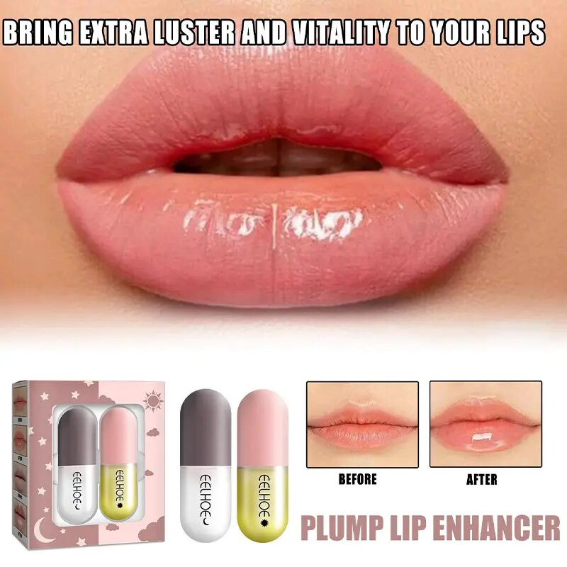 Extreme Plumper Balm Lips Augmentation Elastības palielināšana Dienas un nakts mitrinoša kapsula Plumping lūpu spīdums_voghion.com