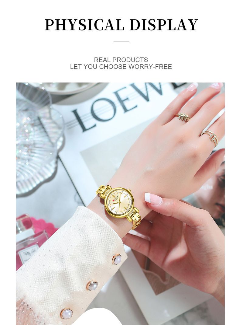 Women's Elegant Rhinestone Chain Watch With Mineral Glass, Quartz Movement, 30M Water Resistance - Perfect For Casual & Daily Wear_voghion.com