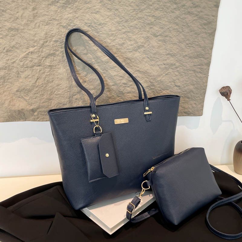 Women's Bags Combination Three Piece Large Capacity Underarm Bag New Fashion Casual Texture Commuting Women's Shoulder Tote Bag_voghion.com