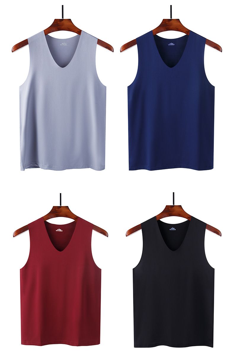 Gilet estivo in seta ghiacciata da uomo preferito: vestibilità aderente senza cuciture, design a ostacoli, senza maniche, traspirante, adatto per il fitness_voghion.com