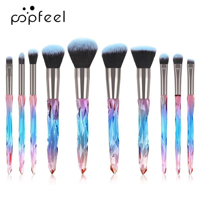 Make-up-Tool-Kits 10 stücke Kristall Make-Up Pinsel Diamant Griff Augenbraue Pinsel Schönheit Werkzeuge TOOL002_voghion.com