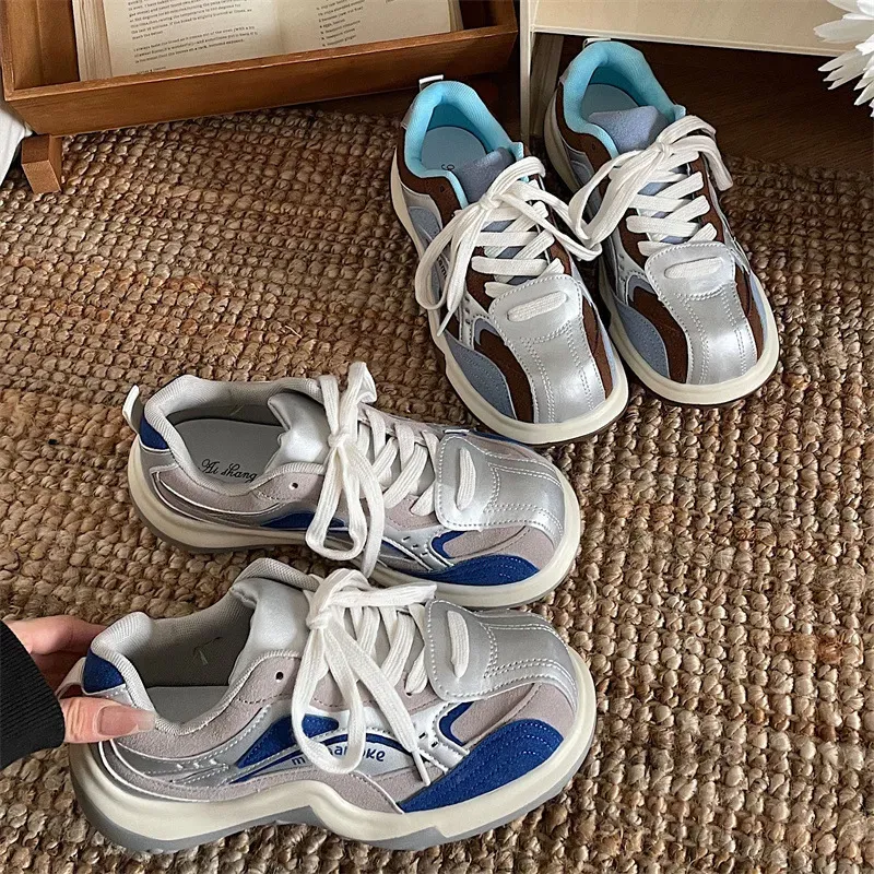 Paris Style Small Thick Soled Dad For Women New Spring Autumn Versatile Lightweight And Height Increasing Casual Shoes_voghion.com