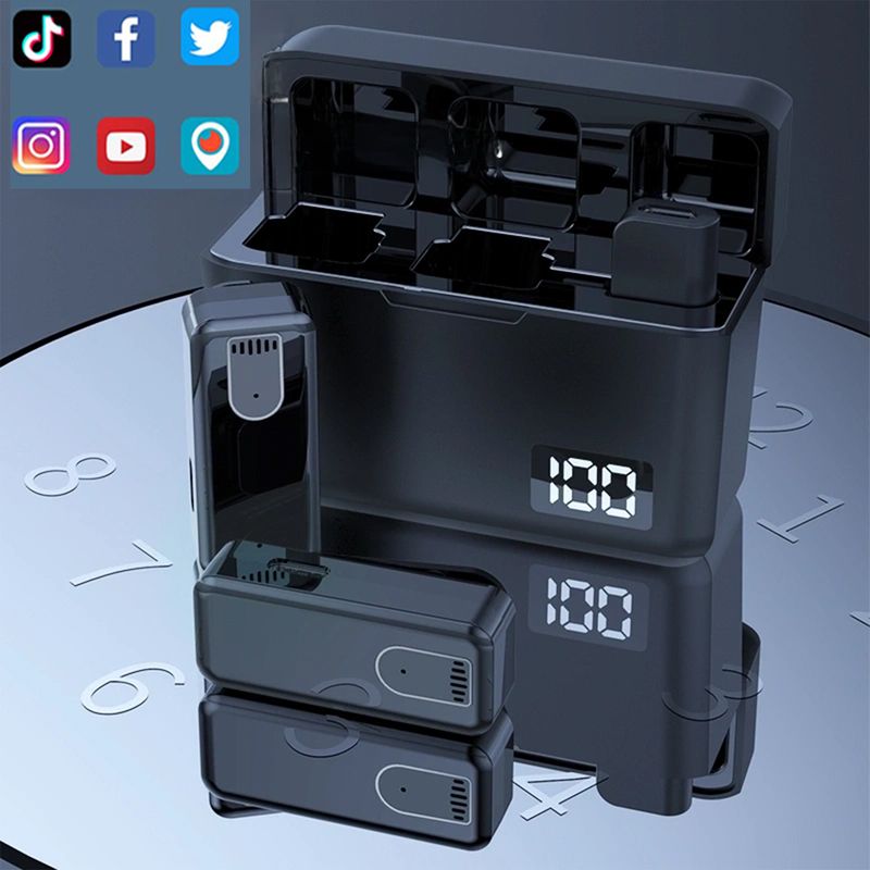 JOCEEY Lapel microphone wireless iPhone, iPad - Cordless Omnidirectional Condenser Recording Mic for Interview Video_voghion.com