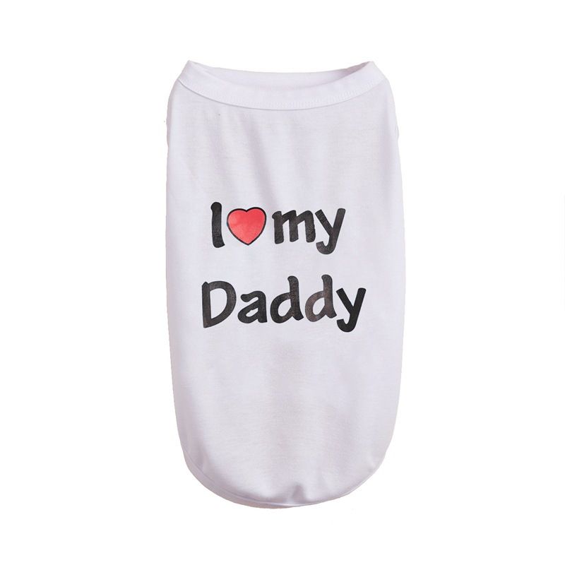 Summer Thin Cool Air Conditioning Multi-color Classic Style I Love Mom And Dad Vest Pet Supplies Two-legged Clothes_voghion.com