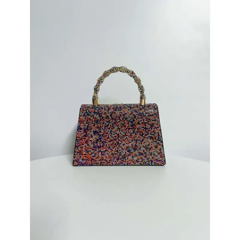 Borsa a mano con tracolla versatile da donna, di lusso, per feste e serate, con strass, di nuova concezione e design di nicchia._voghion.com