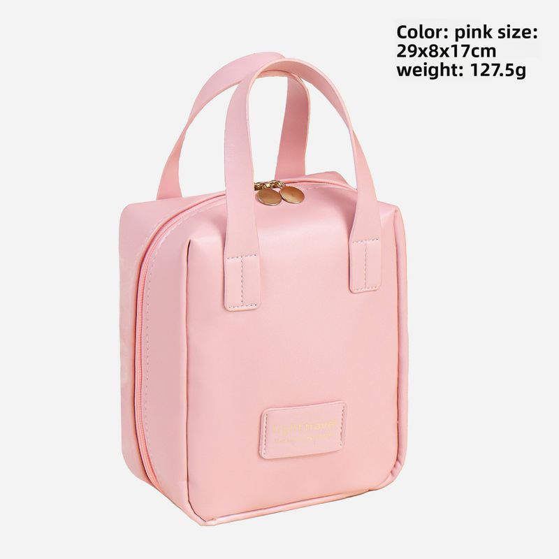 PU Waterproof Makeup With Compartments, Layered, Non-Collapsing, Large Capacity Storage For Women, Portable Toiletry Bag_voghion.com