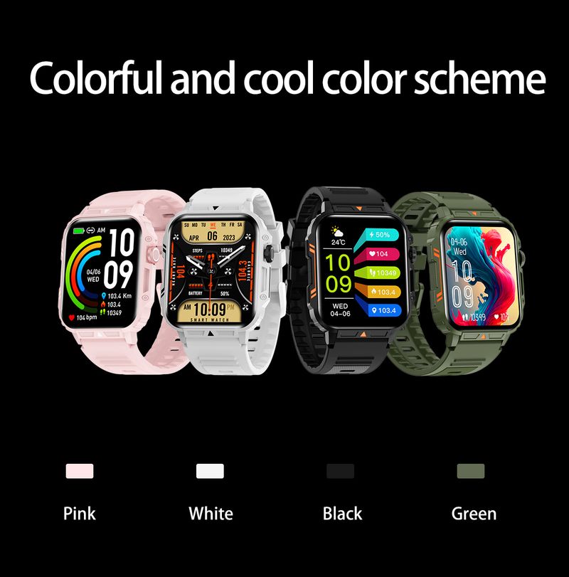 Reloj inteligente deportivo L81 para exteriores, para hombre, con respuesta a llamadas, batería grande, rastreador de actividad física, resistente al agua, compatible con iOS y Android._voghion.com