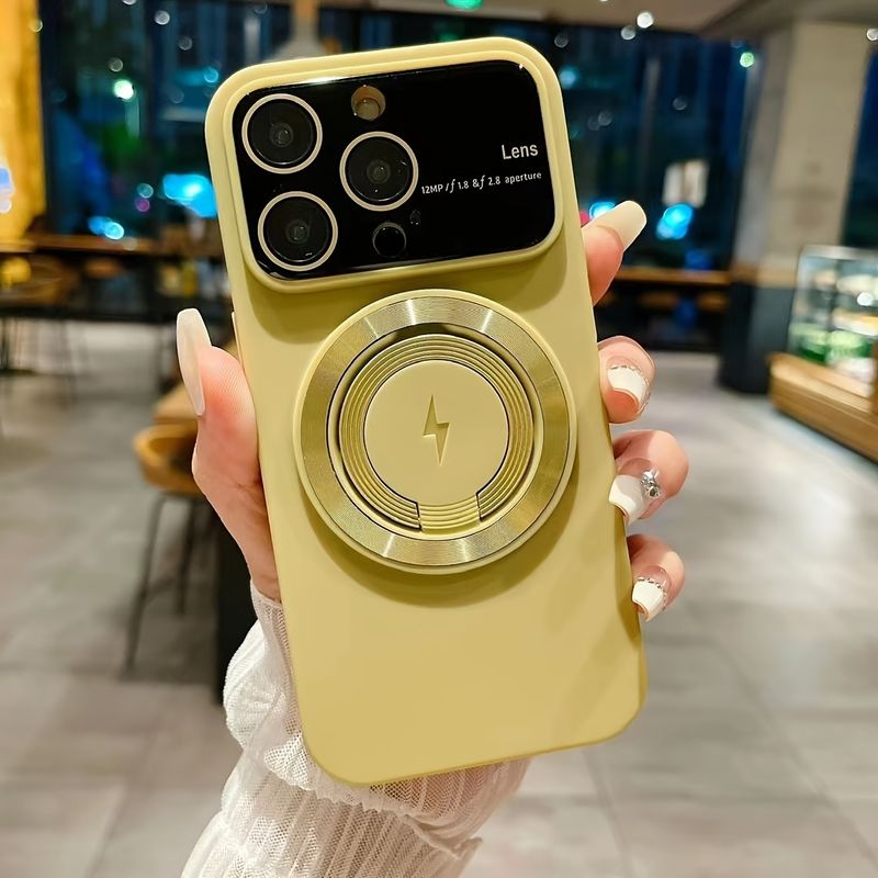 Large View Window Lens Film Magnetic Suction Car Mount Bracket TPU Mobile Phone Case For Series_voghion.com