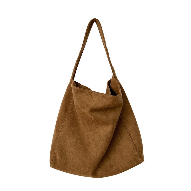 Borsa a tracolla casual da donna versatile, alla moda, per pendolari, autunno inverno, nuova in pelle scamosciata e nabuk, grande capacità_voghion.com