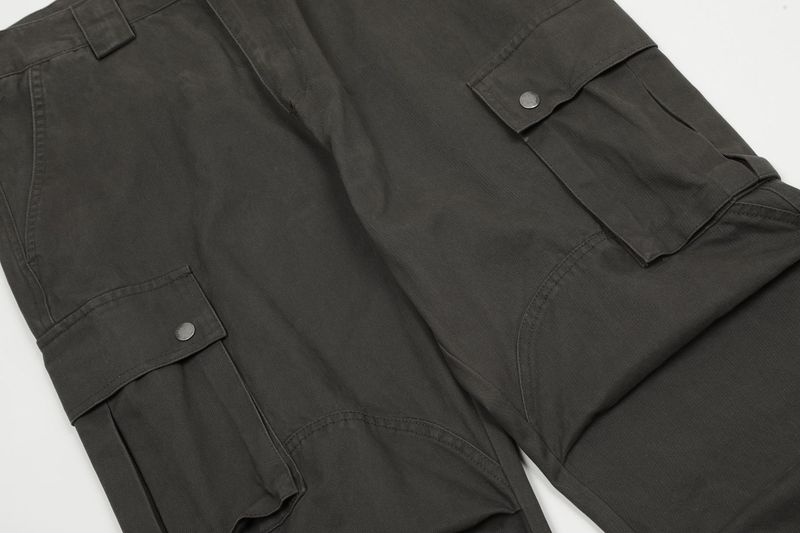 Herrenbekleidung Multi Pocket Plissee Overalls für Männer, Nischen und schöne Hosen_voghion.com