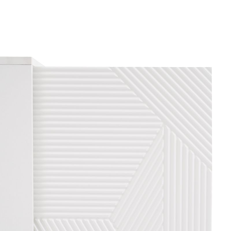Comode Weiß 120x79,5cm Con 3 Schubladen, 2 Türen, Metalfüßen_voghion.com