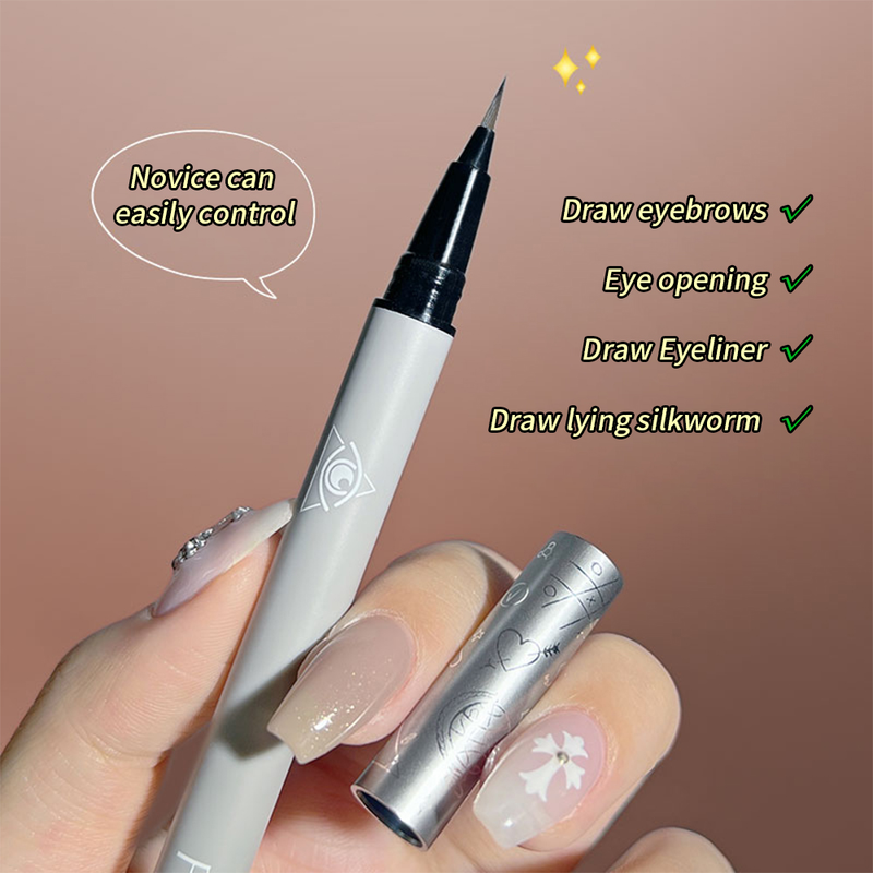 Matita per sopracciglia ultra liquida sottile 1PC penna per sopracciglia con sbavature impermeabili tatuaggio cosmetico marrone scuro colore grigio s_voghion.com