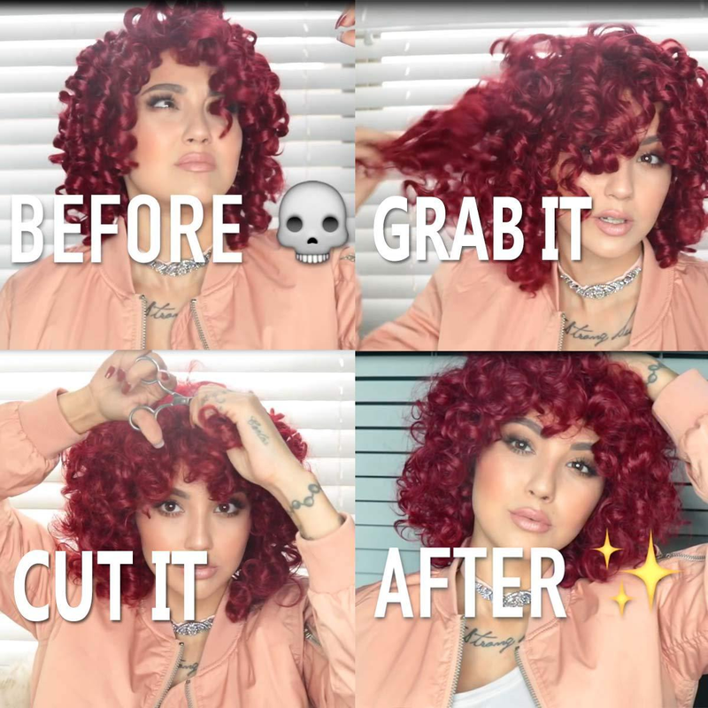 Synthetische Perücke. Neu für Frauen mit natürlichen kleinen Locken. Hochtemperatur-Seiden-Stirnband-Abdeckung, flauschiges, kurzes, lockiges Haar_voghion.com