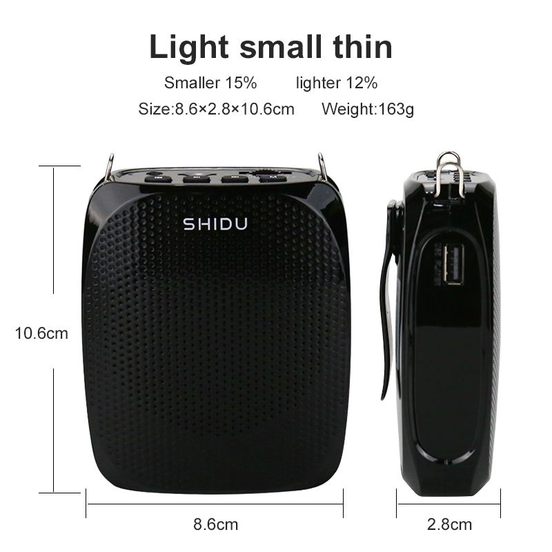 10W Voice Amplifier Mini Portable Audio Speaker Natural Stereo Sound Wired Microphone Loudspeaker For_voghion.com